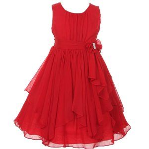 Little Girls Toddler Kid Yoryu Chiffon Rhinestone Party Easter Flower Girl Dress